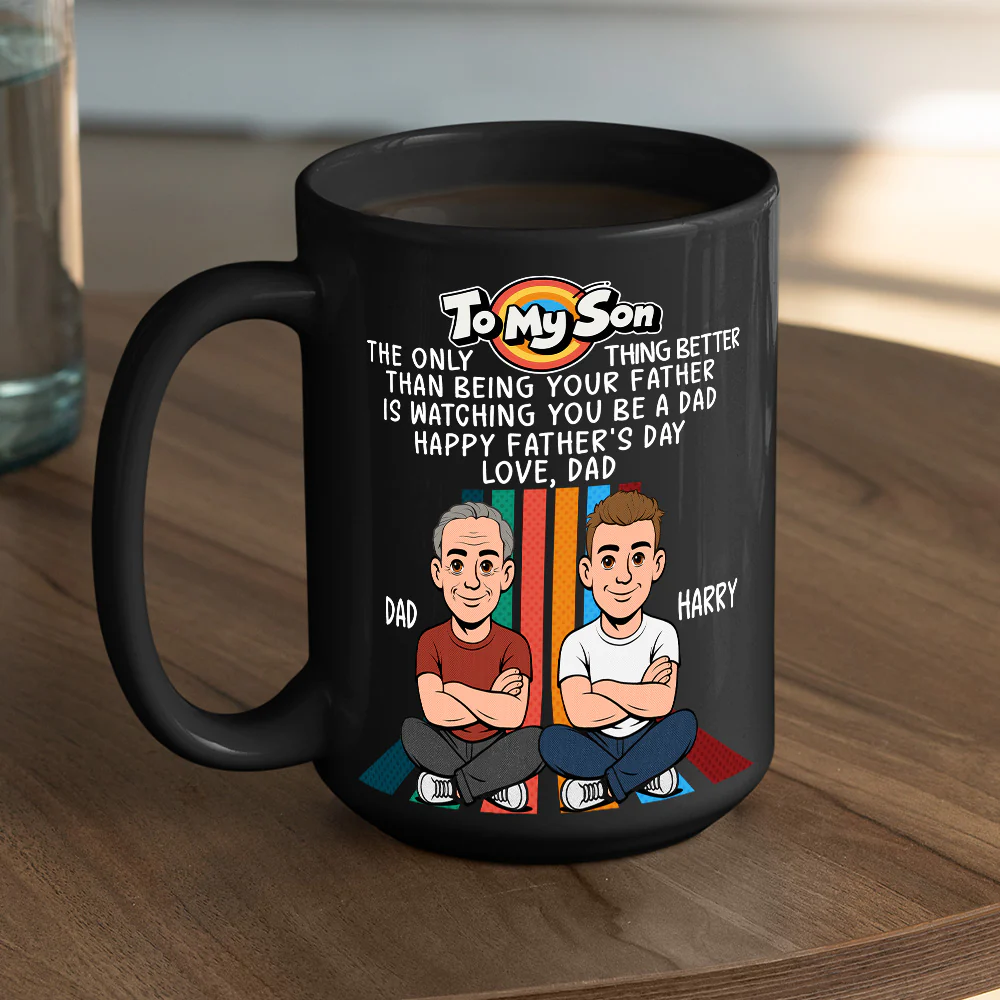 Watching You Be A Dad Retro - Personalized Custom Coffee Mug - Image 5