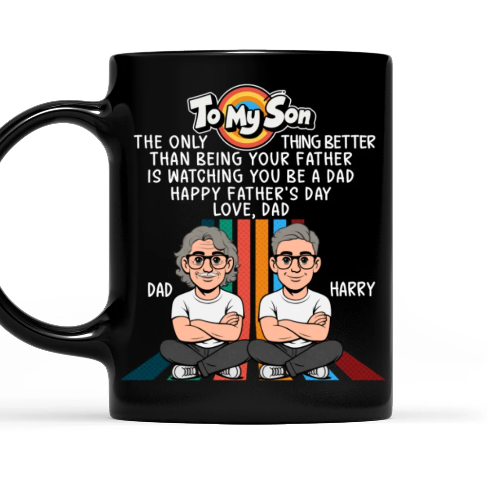 Watching You Be A Dad Retro - Personalized Custom Coffee Mug - Image 7