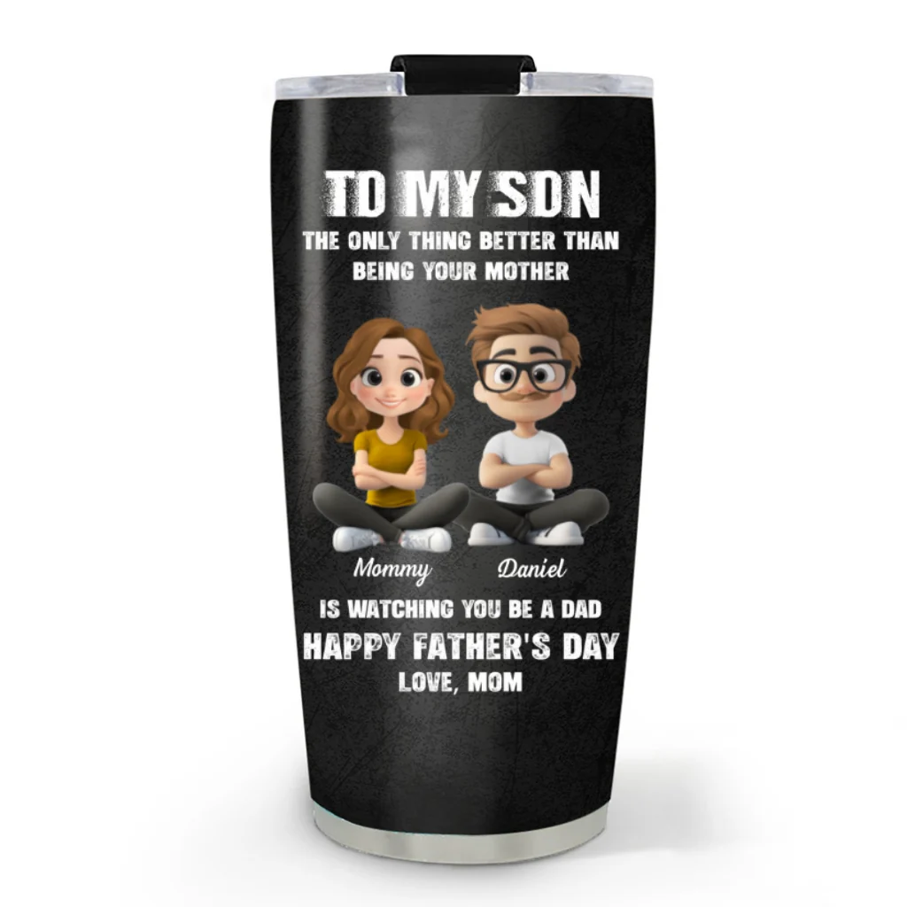 Watching You Be A Daddy - Personalized Custom Tumbler - Image 5