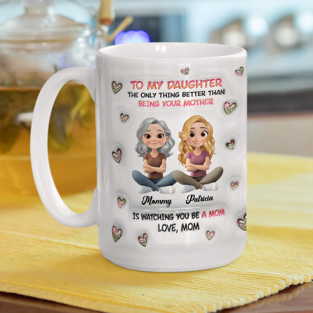 Watching You Be A Mom Cartoon - Personalized Custom 3D Inflated Effect Mug - Image 8