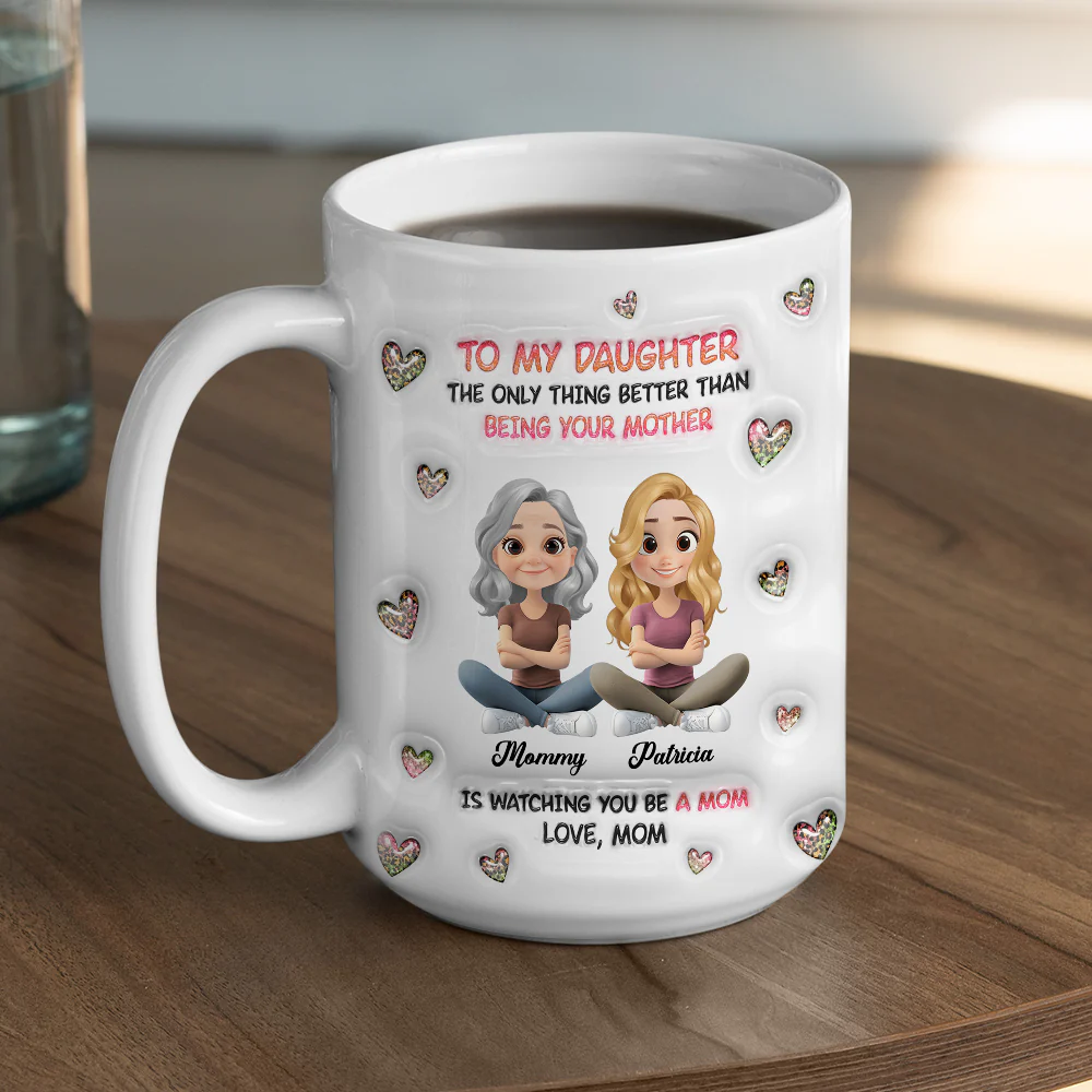 Watching You Be A Mom Cartoon - Personalized Custom 3D Inflated Effect Mug - Image 9