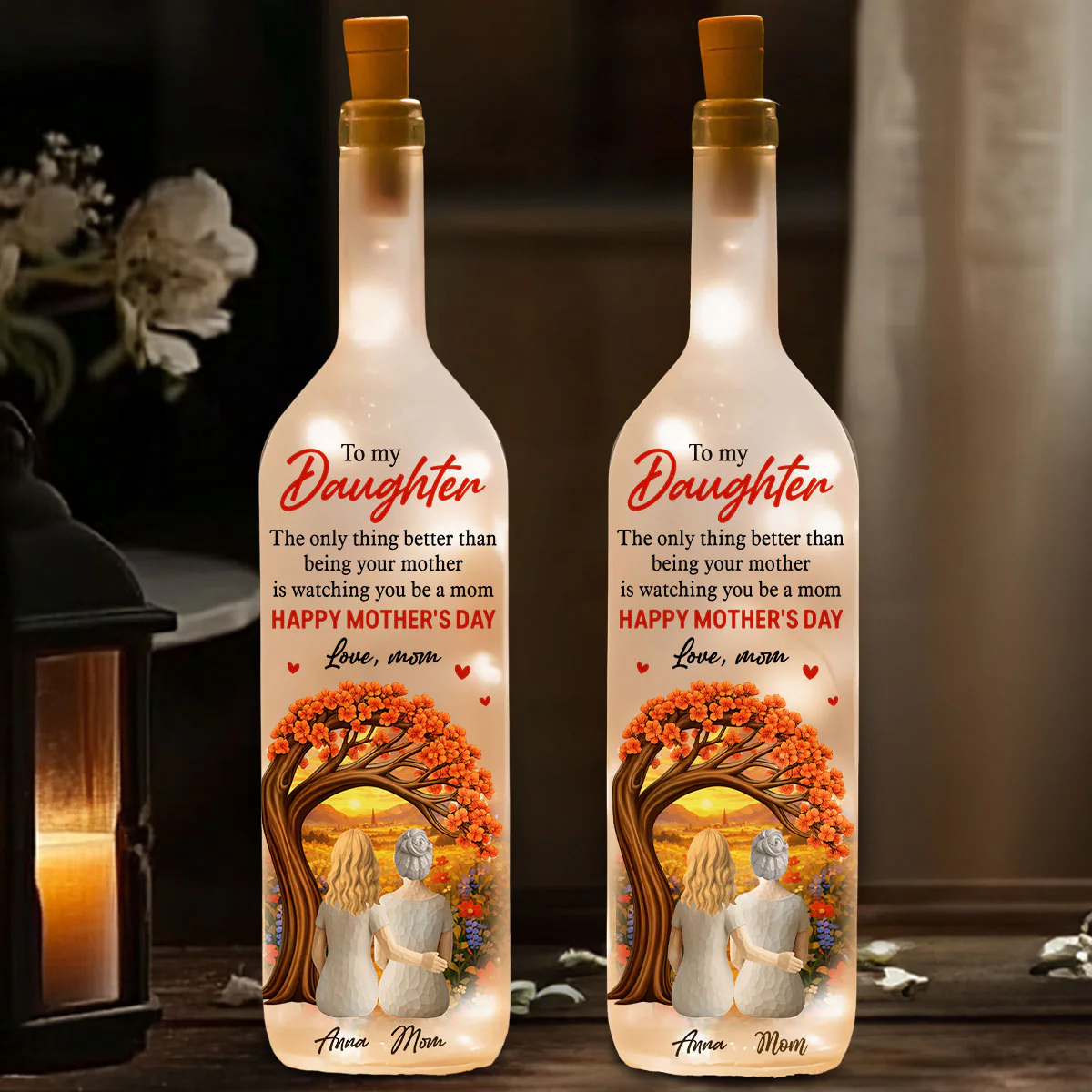 Watching You Be A Mom - Personalized Custom Bottle Lamp - Image 3
