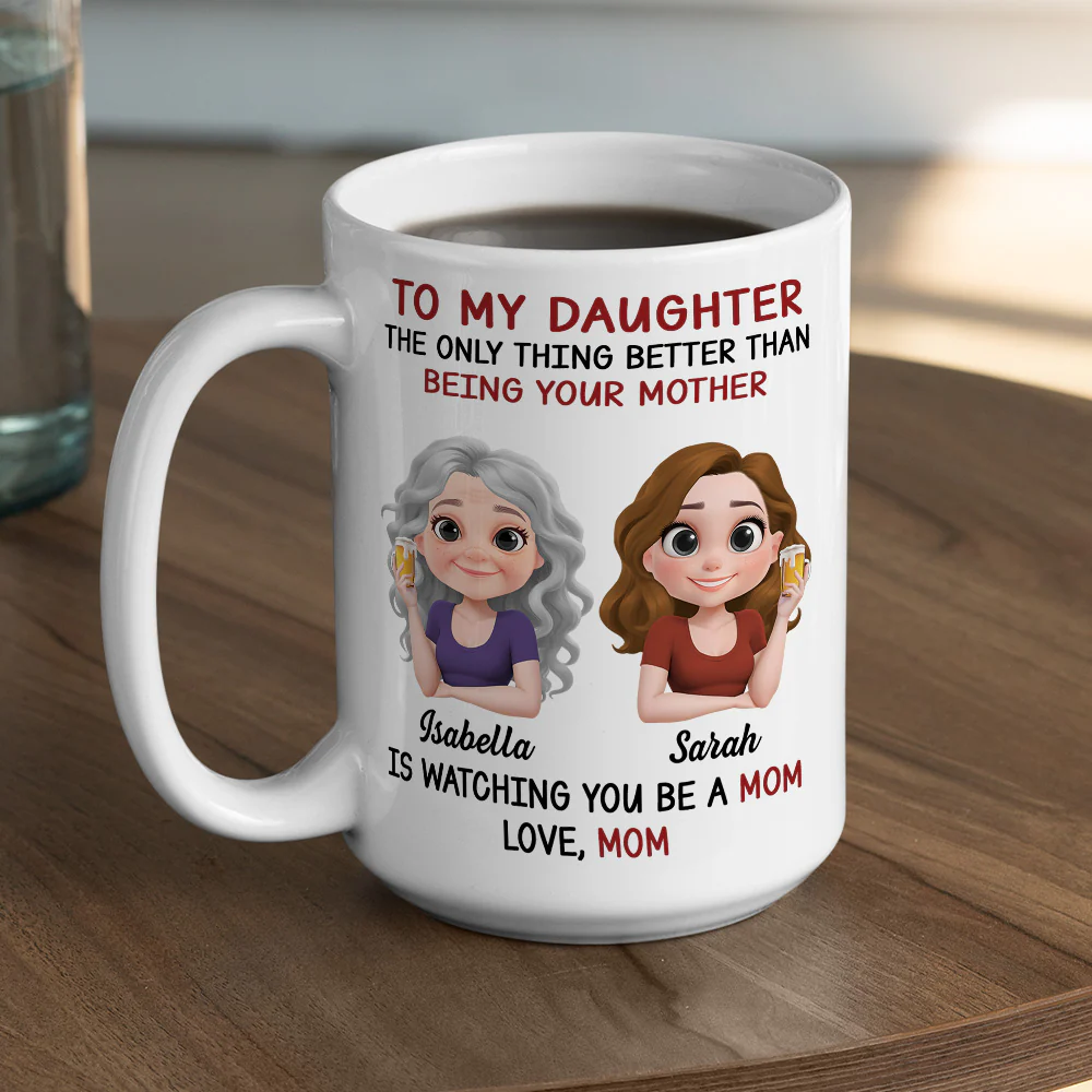 Watching You Be A Mom - Personalized Custom Coffee Mug - Image 4