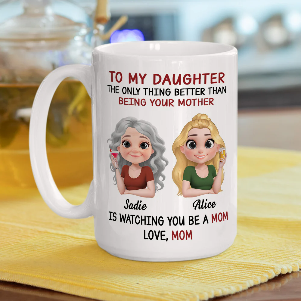 Watching You Be A Mom - Personalized Custom Coffee Mug - Image 5