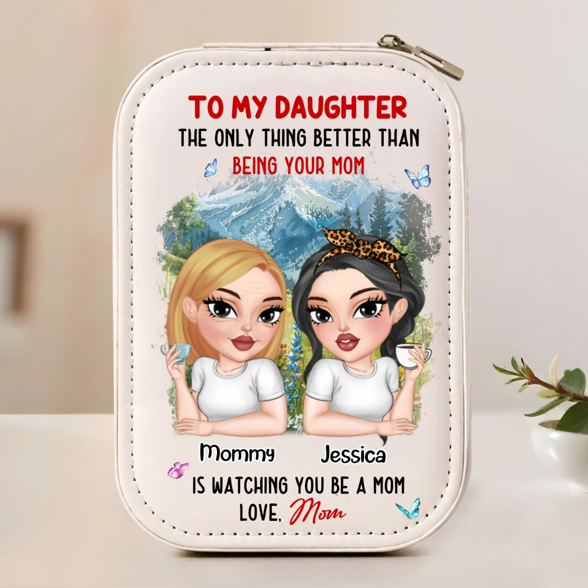 Watching You Be A Mom - Personalized Custom Jewelry Box With LED Mirror - Image 7
