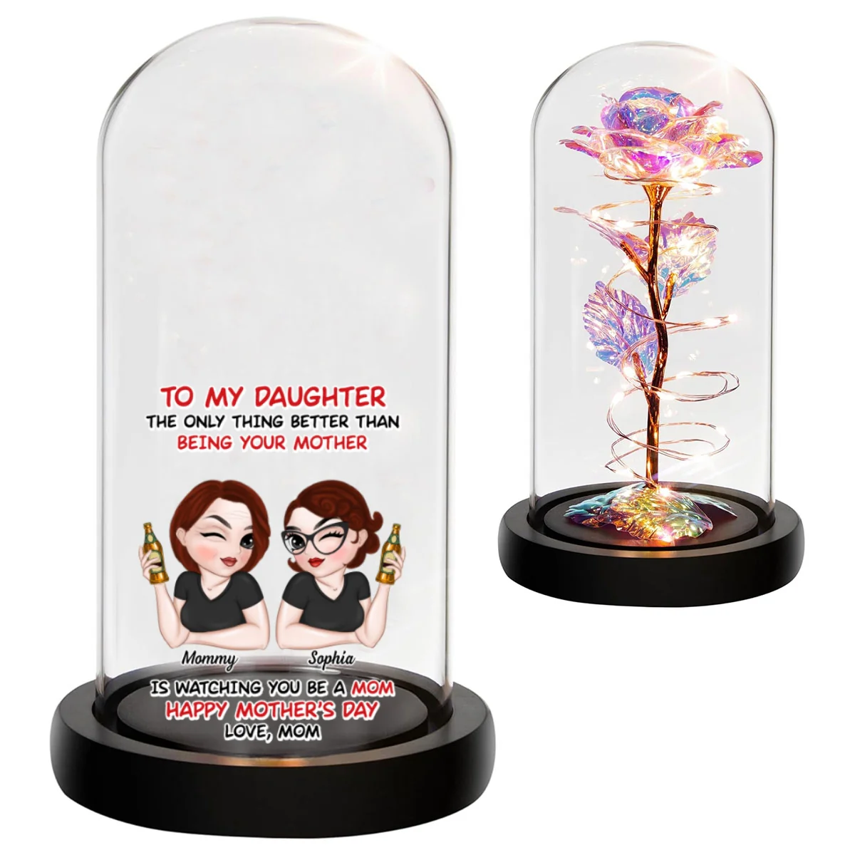 Watching You Be A Mom - Personalized Custom Sparkly Rose - Image 6