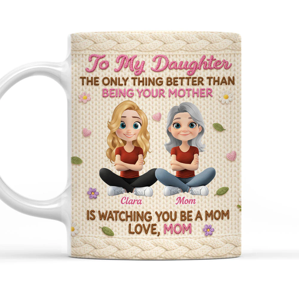 Watching You Be A Mom Ver Crochet - Personalized Custom 3D Effect Coffee Mug - Image 4