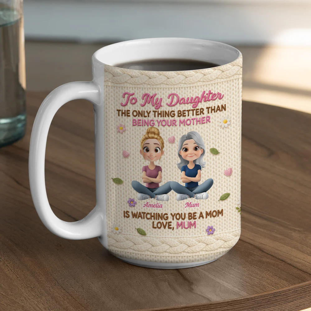 Watching You Be A Mom Ver Crochet - Personalized Custom 3D Effect Coffee Mug - Image 5