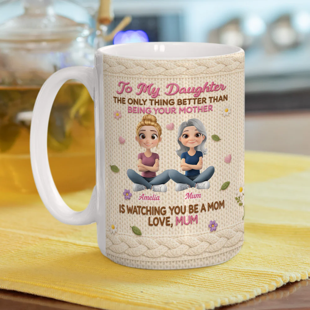 Watching You Be A Mom Ver Crochet - Personalized Custom 3D Effect Coffee Mug - Image 6