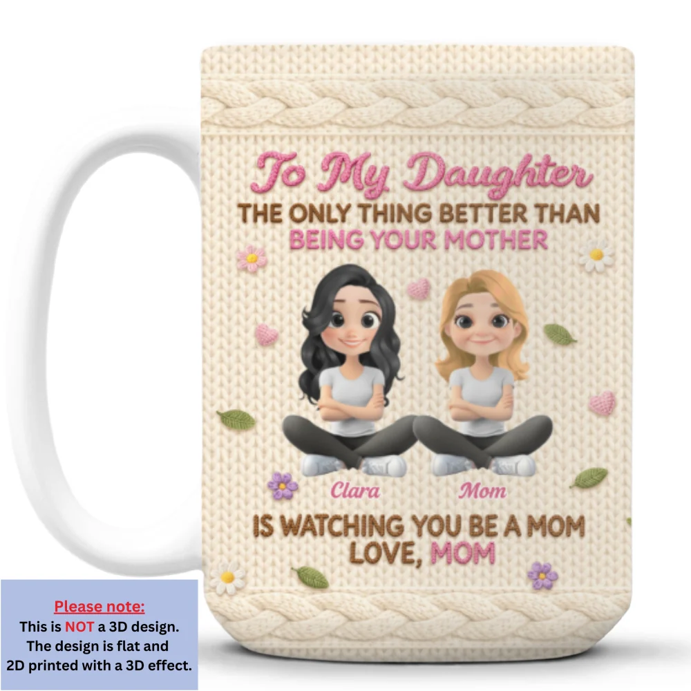 Watching You Be A Mom Ver Crochet - Personalized Custom 3D Effect Coffee Mug - Image 9