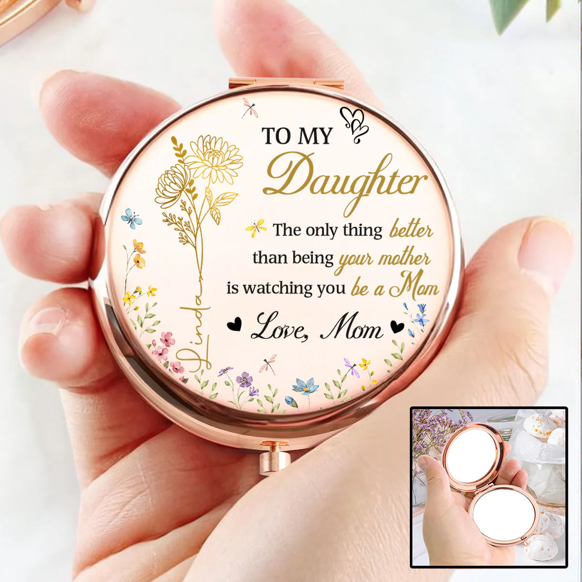 Watching You Be A Mother - Personalized Custom Compact Mirror - Image 4