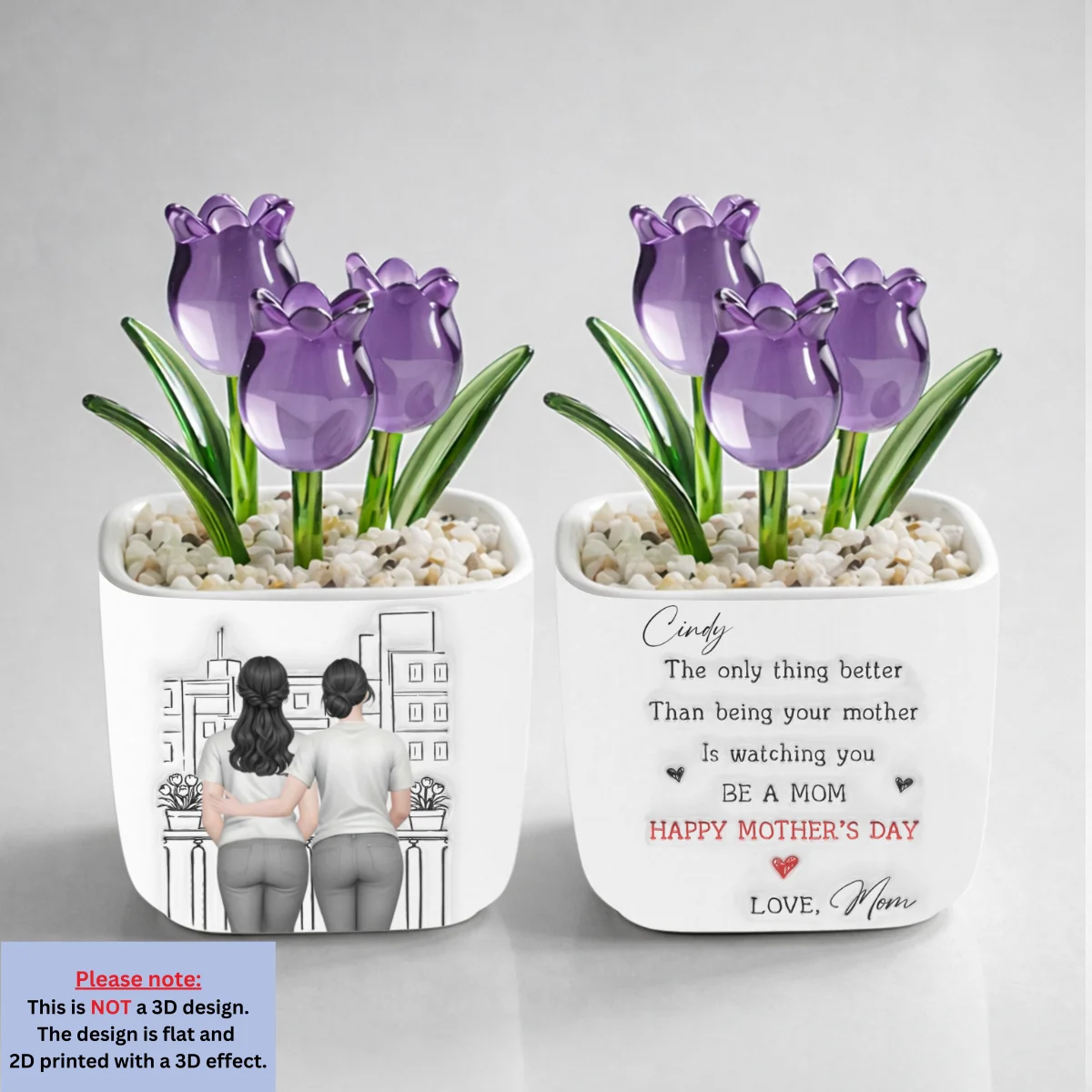Watching You Be Caring Mom - Personalized Custom 3D Inflated Effect Glass Everlasting Tulips - Image 7
