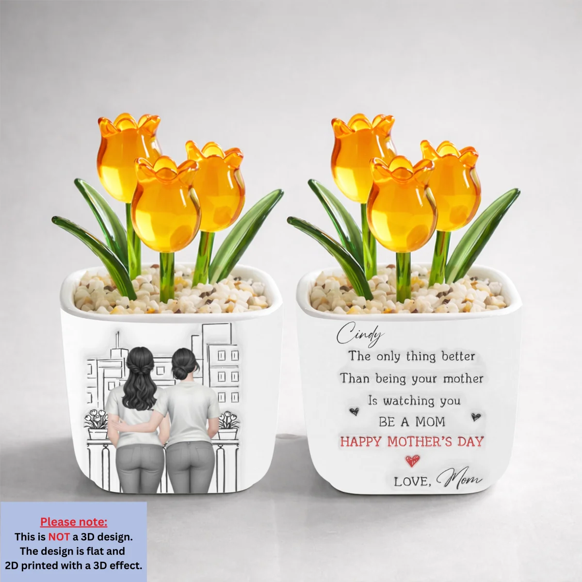 Watching You Be Caring Mom - Personalized Custom 3D Inflated Effect Glass Everlasting Tulips - Image 9