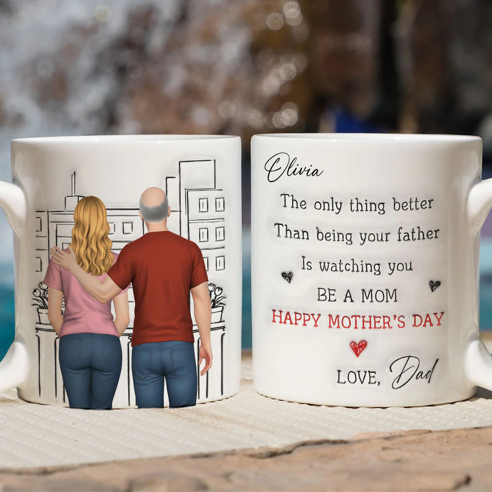 Watching You Be Caring Mom Ver 2 - Personalized Custom 3D Inflated Effect Mug - Image 2