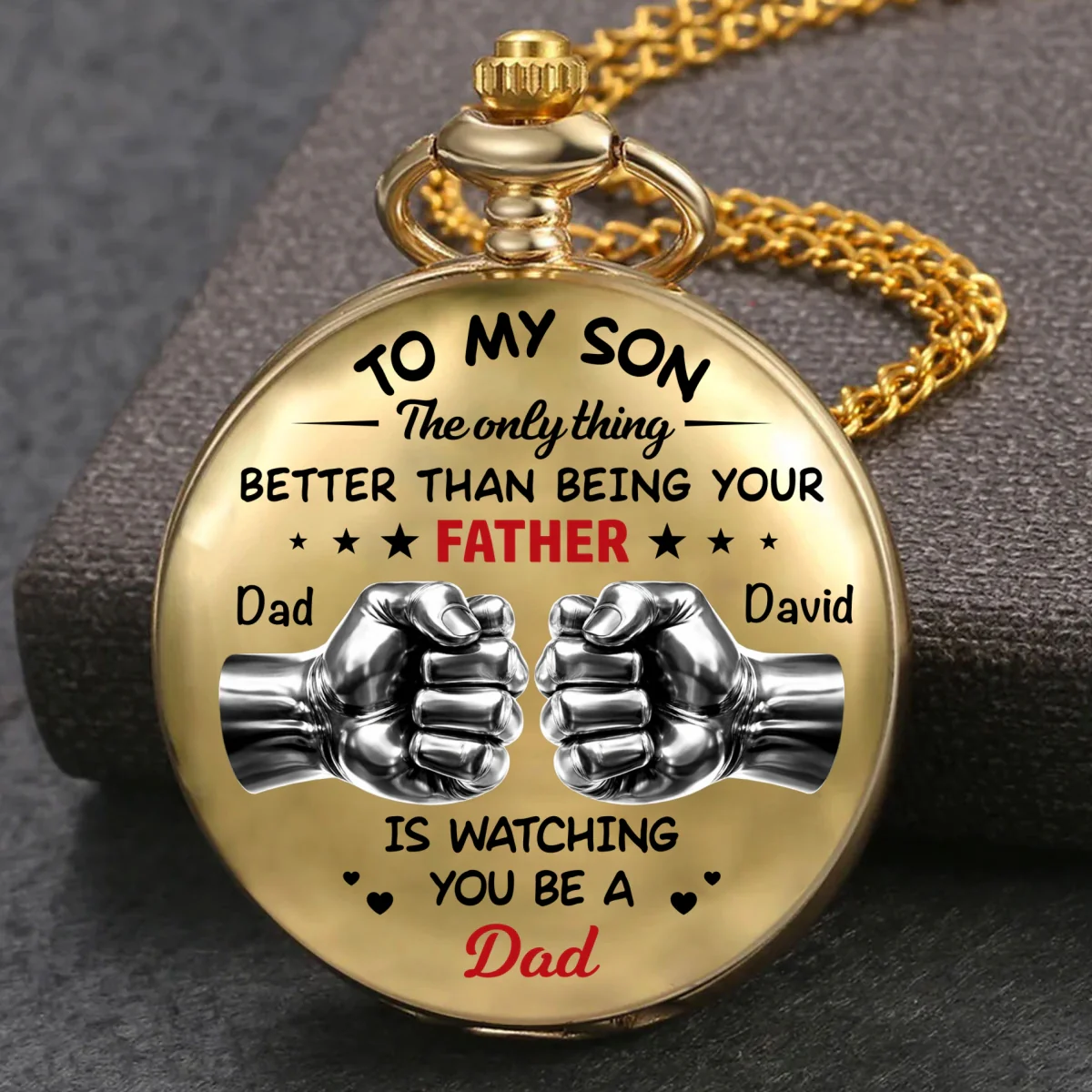 Watching You Become A Dad - Personalized Custom Print Pocket Watch - Image 7