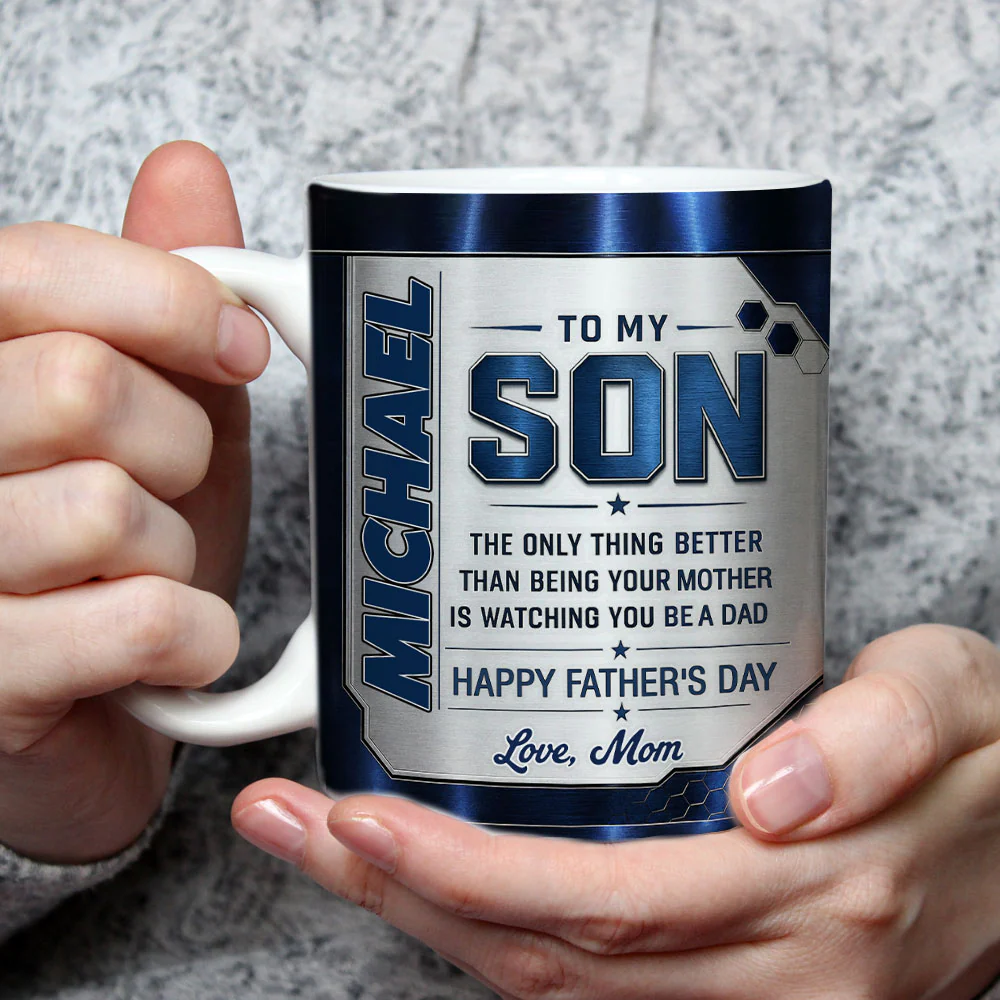 Watching You Being A Dad - Personalized Custom 3D Inflated Effect Mug - Image 3