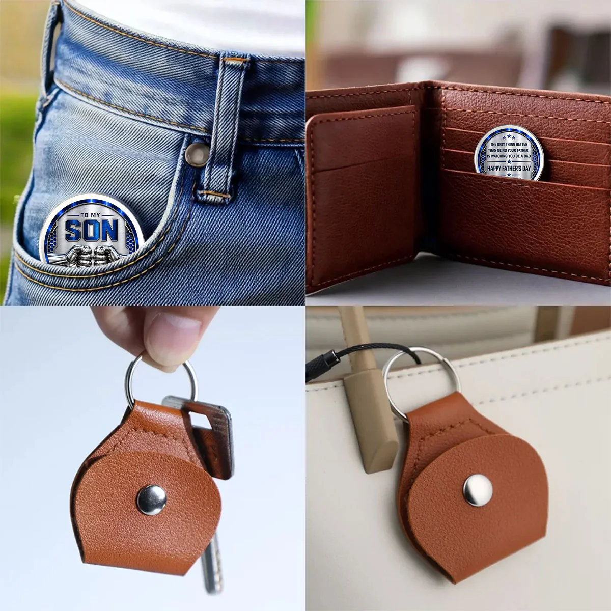 Watching You Being A Dad - Personalized Custom Pocket Hug - Image 4
