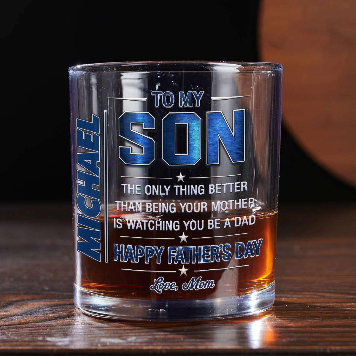 Watching You Being A Dad - Personalized Custom Whiskey Glass - Image 4