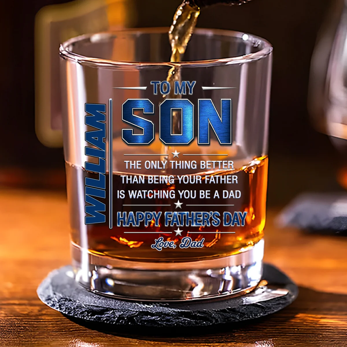 Watching You Being A Dad - Personalized Custom Whiskey Glass - Image 7