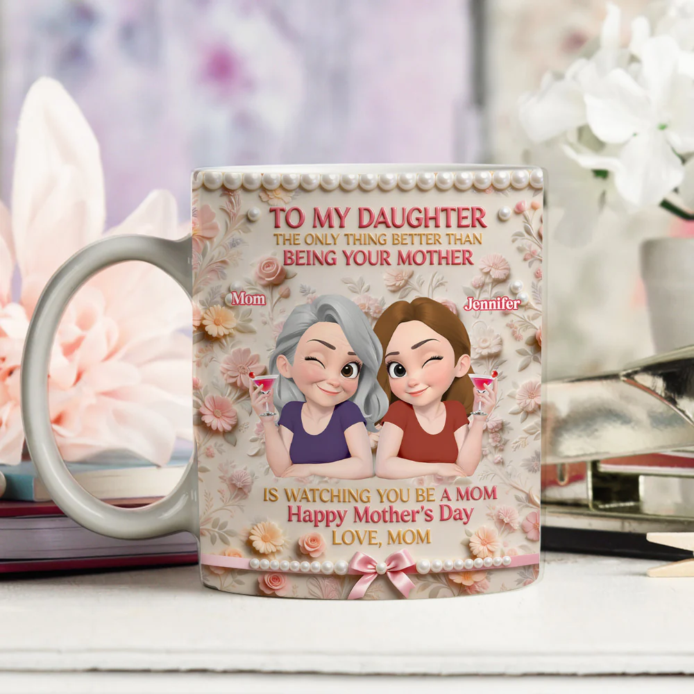 Watching You Being A Mom - Personalized Custom Coffee Mug - Image 2