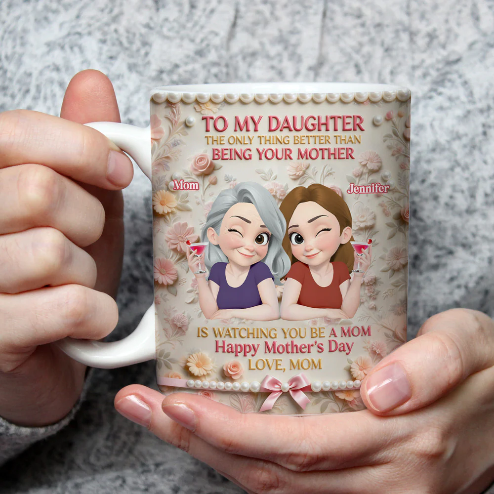 Watching You Being A Mom - Personalized Custom Coffee Mug - Image 3