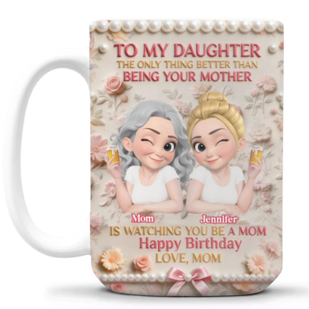 Watching You Being A Mom - Personalized Custom Coffee Mug - Image 8