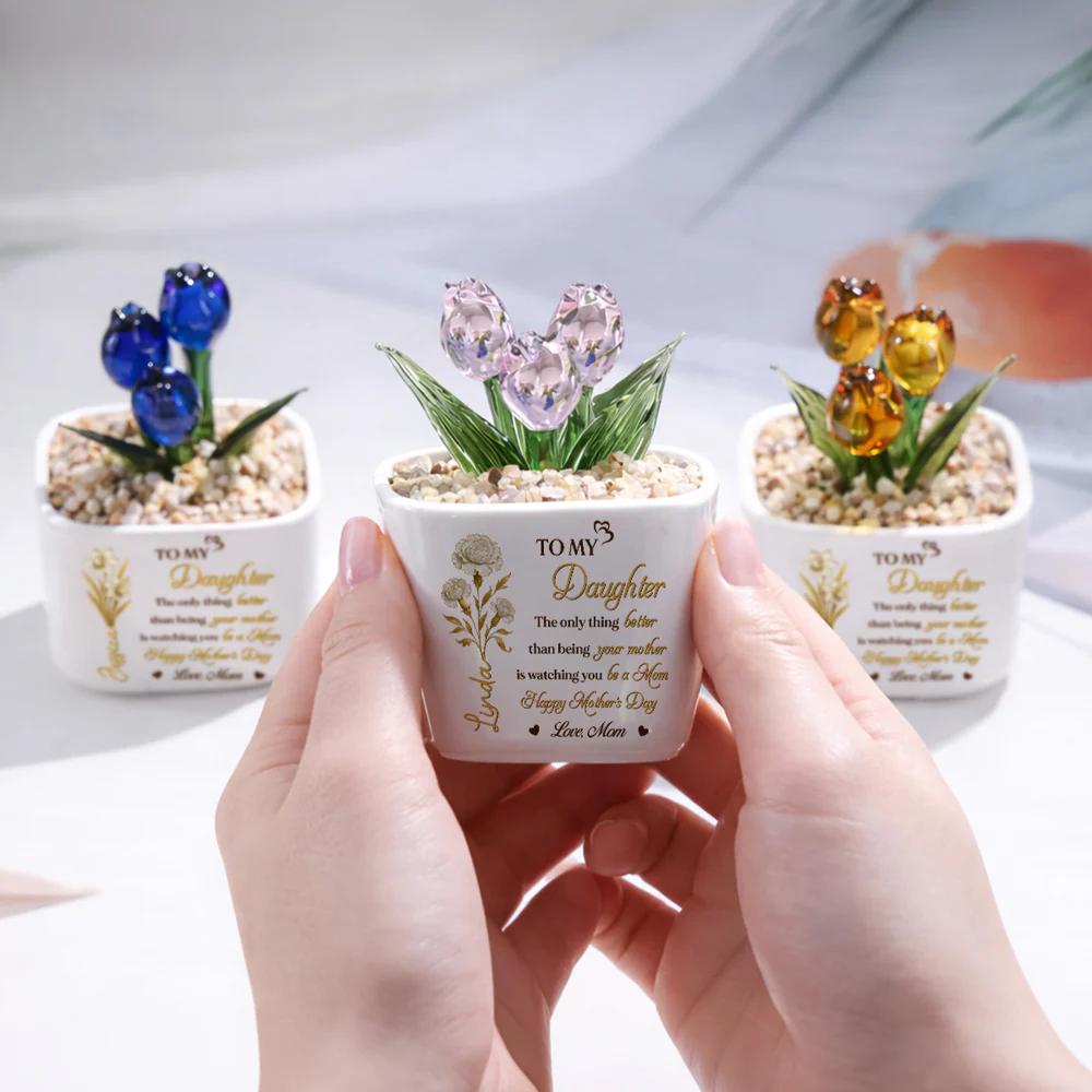 Watching You Bloom - Personalized Custom Glass Everlasting Tulips - Image 5