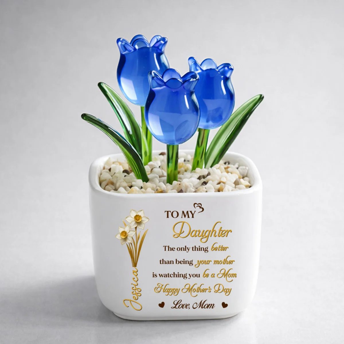Watching You Bloom - Personalized Custom Glass Everlasting Tulips - Image 8