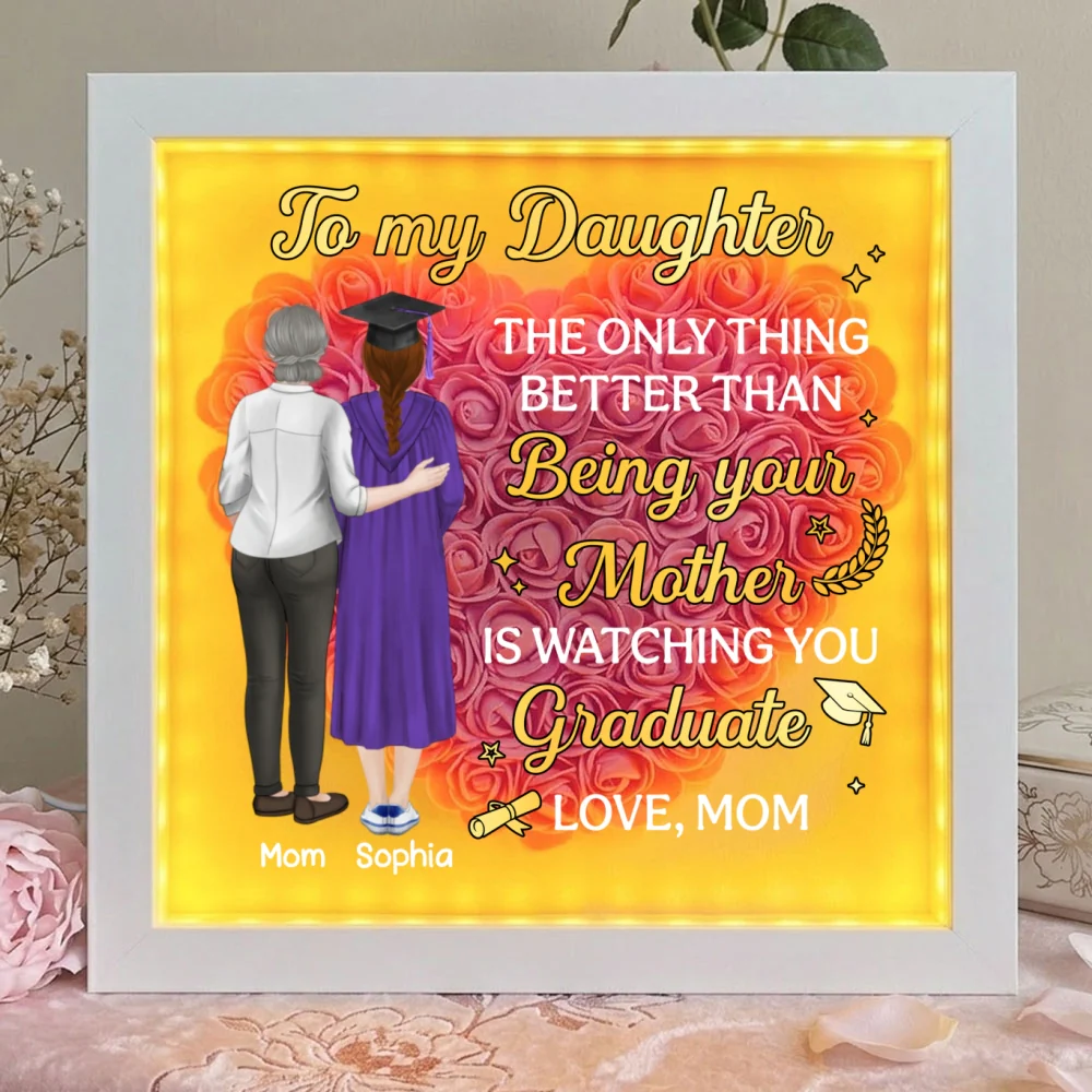 Watching You Graduate - Personalized Custom Flower Shadow Box With LED Light - Image 8