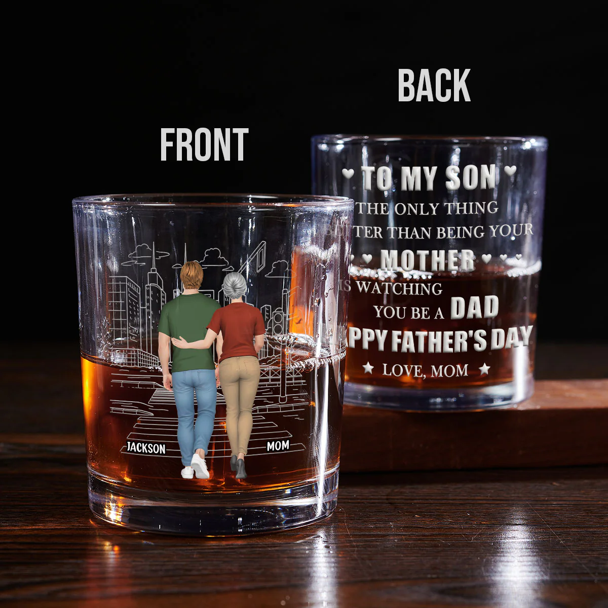 Watching You Grow - Personalized Custom Whiskey Glass - Image 4