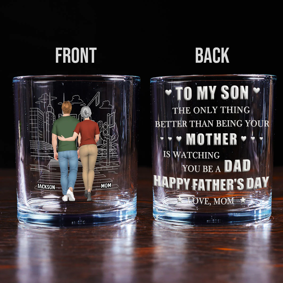 Watching You Grow - Personalized Custom Whiskey Glass - Image 5