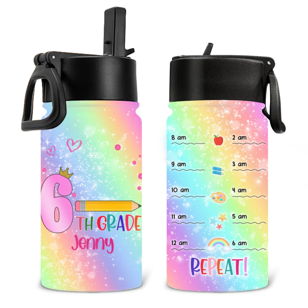 Water Reminder For Kid - Personalized Custom Kids Water Bottle - Image 6