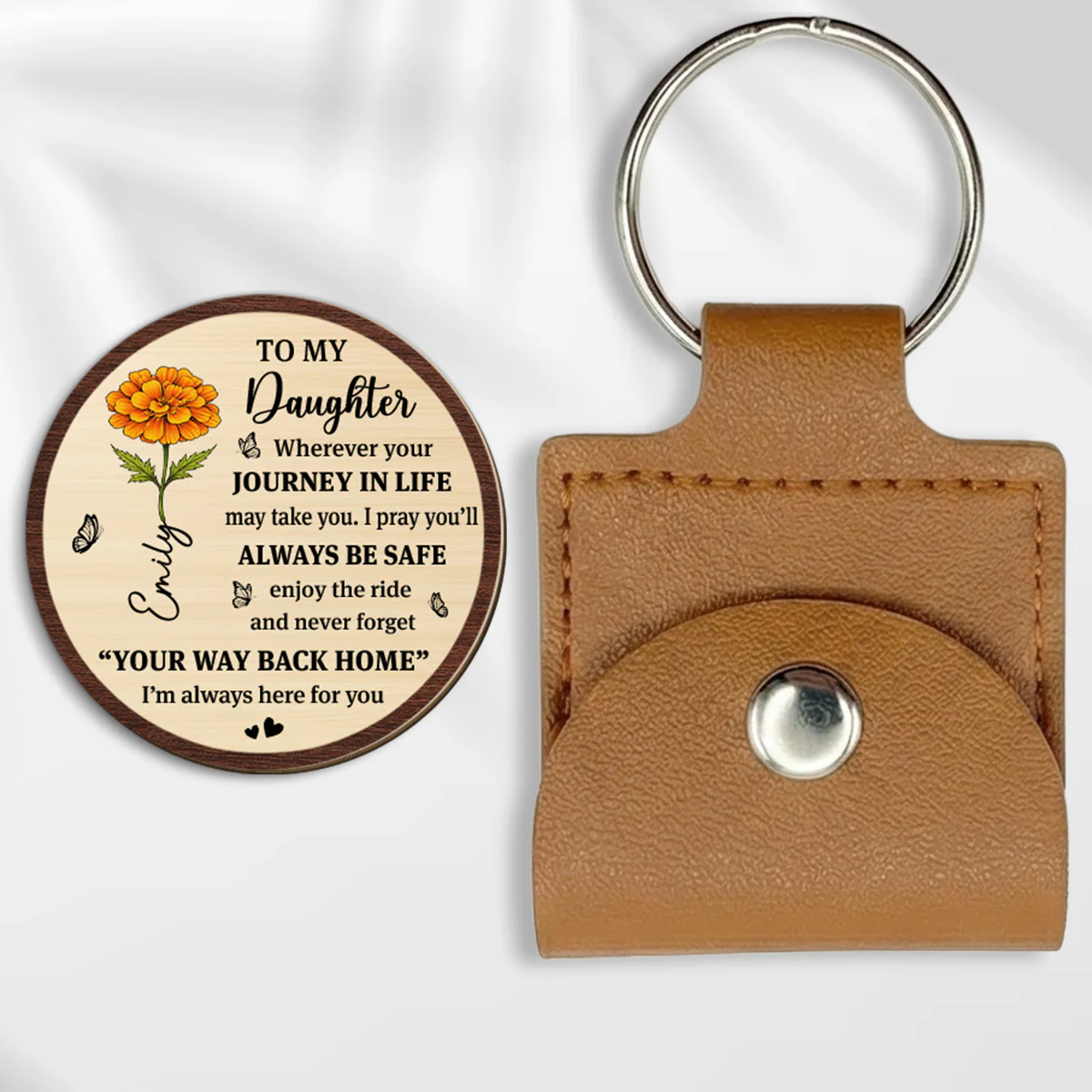 Way Back Home - Personalized Custom Wooden Pocket Hug