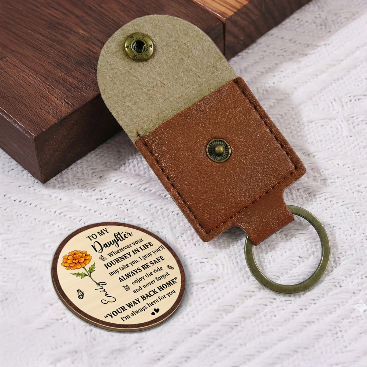 Way Back Home - Personalized Custom Wooden Pocket Hug - Image 2