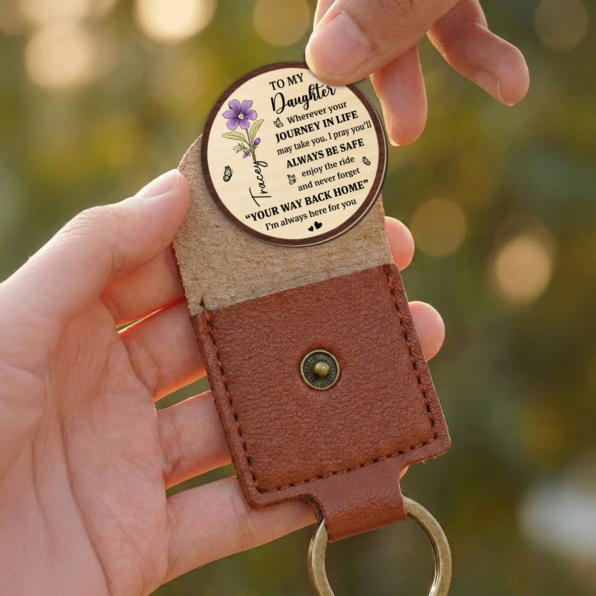Way Back Home - Personalized Custom Wooden Pocket Hug - Image 3