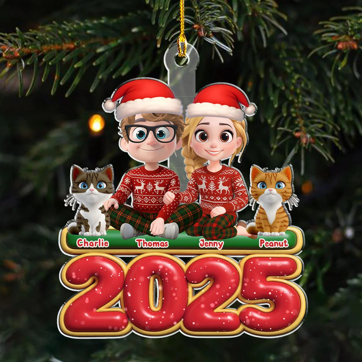 We And Our Cat - Personalized Custom Acrylic Ornament