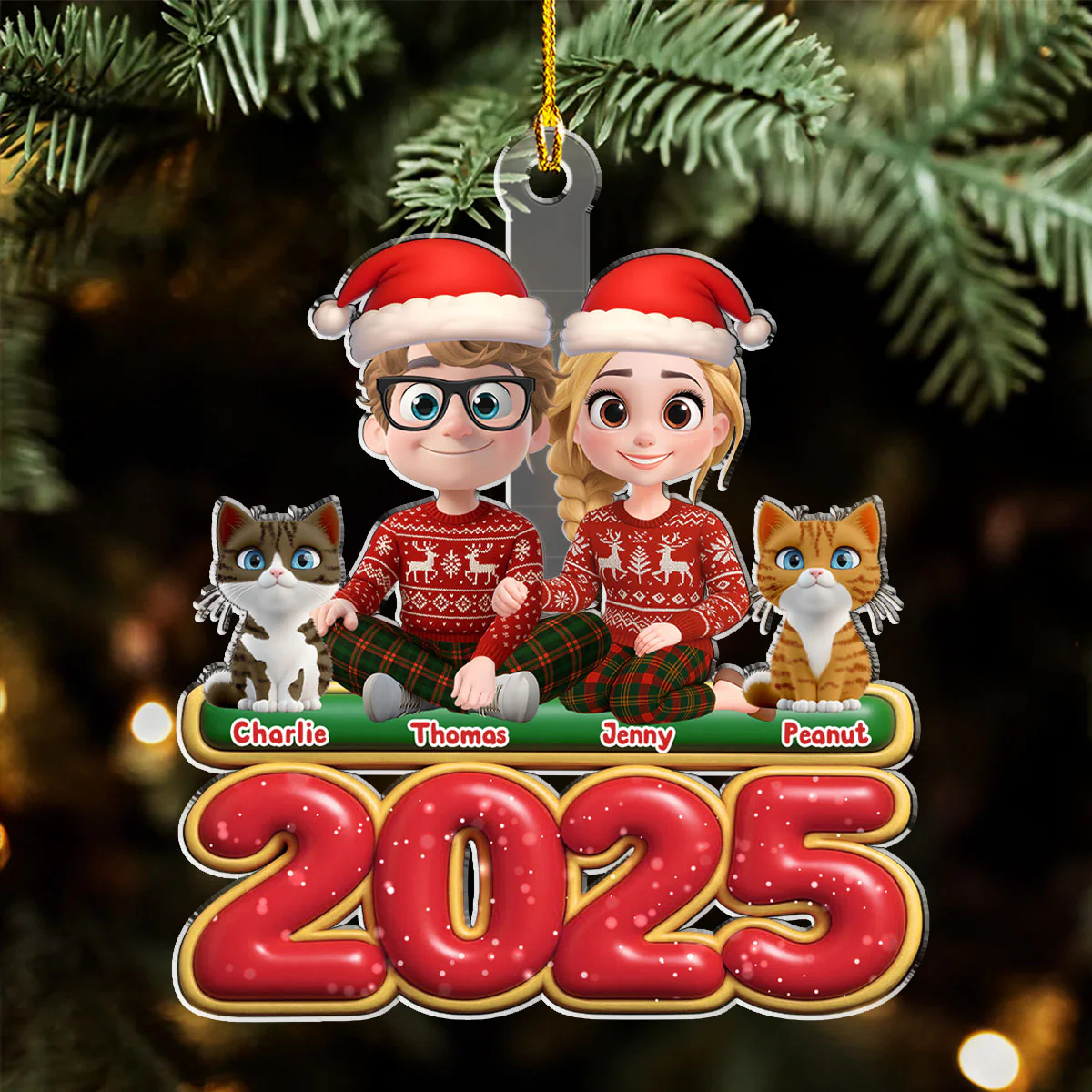 We And Our Cat - Personalized Custom Acrylic Ornament - Image 5