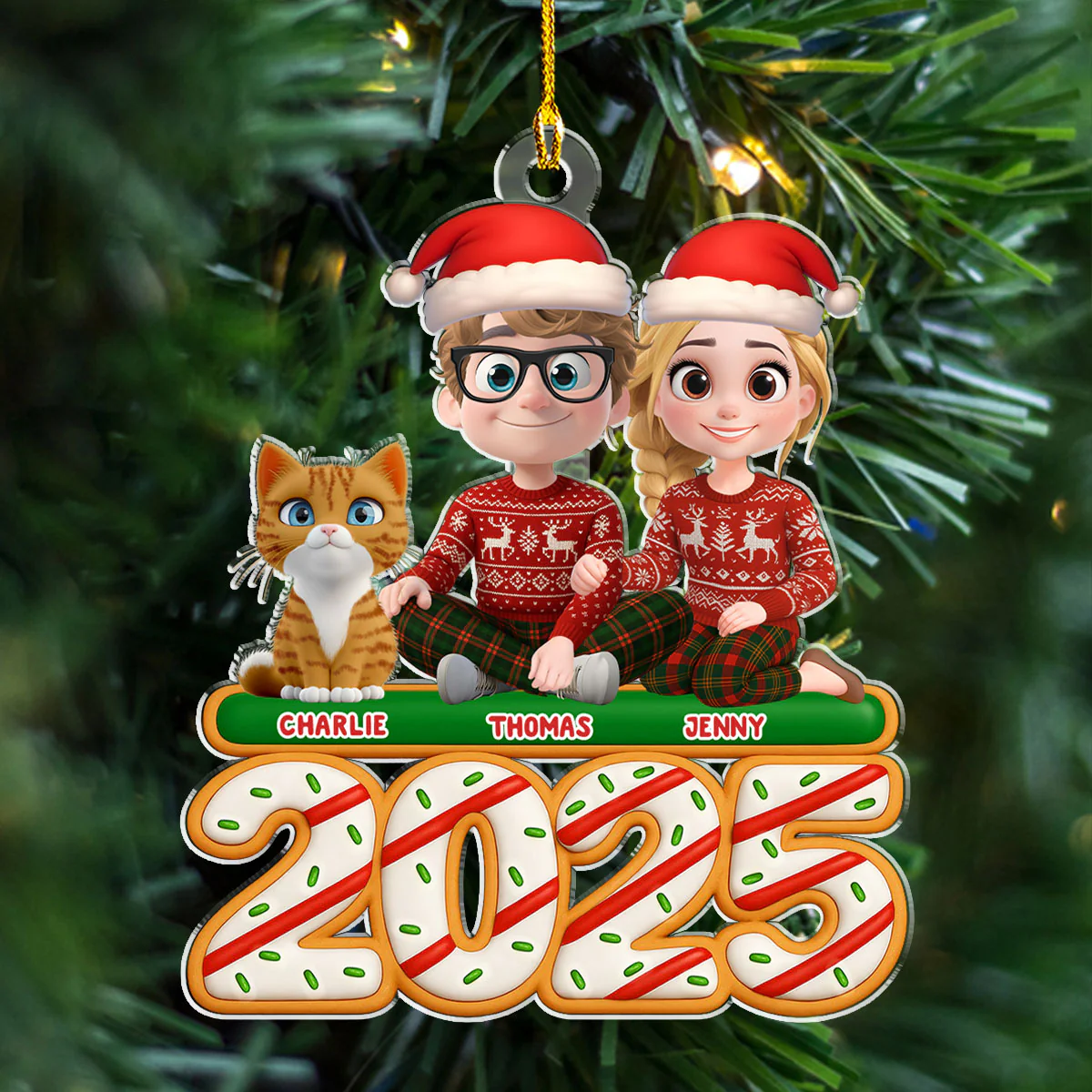 We And Our Cat Tree Cake - Personalized Custom Acrylic Ornament - Image 3