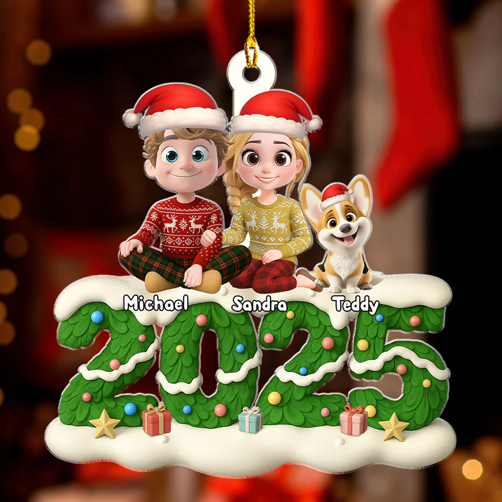 We And Our Dog Green - Personalized Custom Acrylic Ornament - Image 3