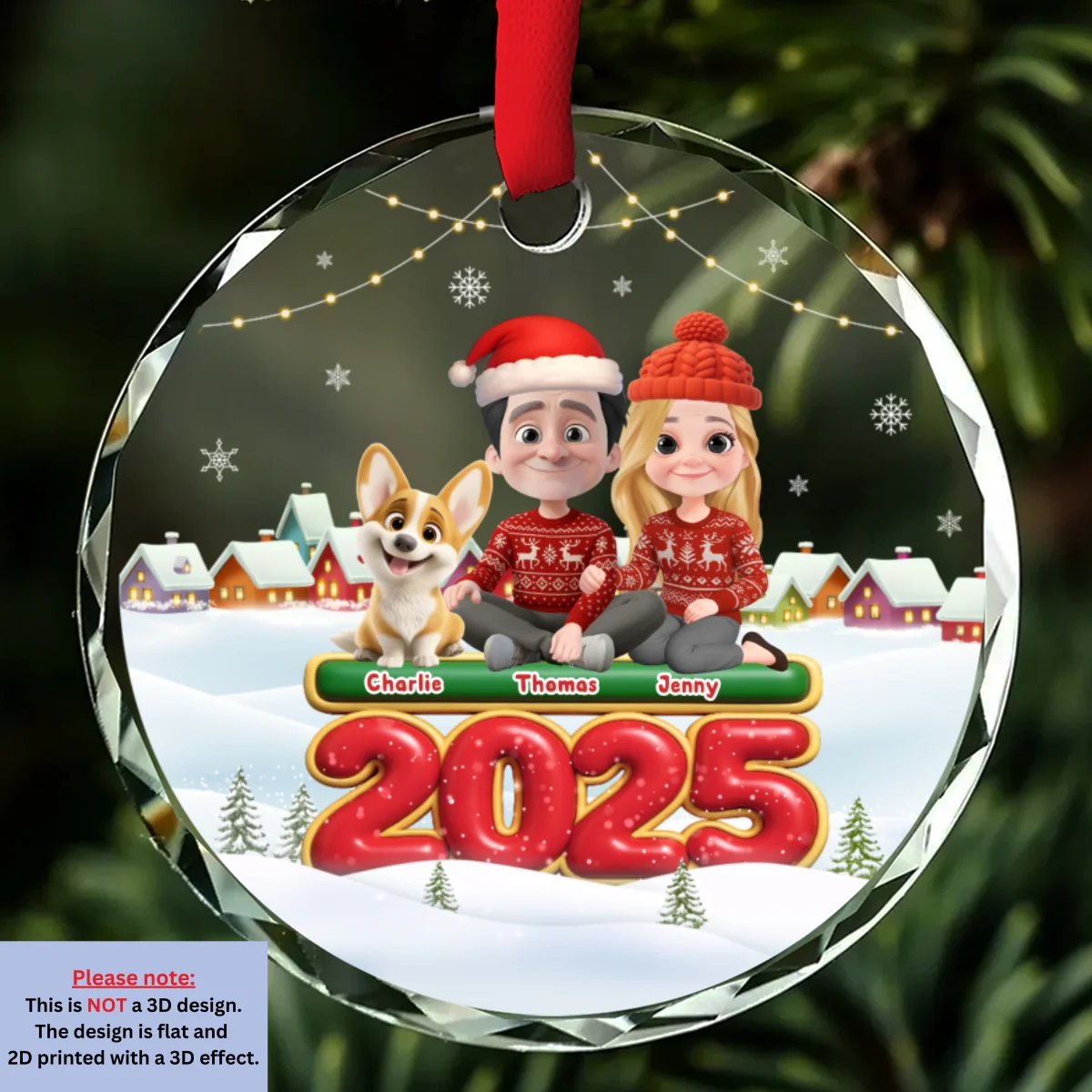 We And Our Dog - Personalized Custom Glass Ornament - Image 7
