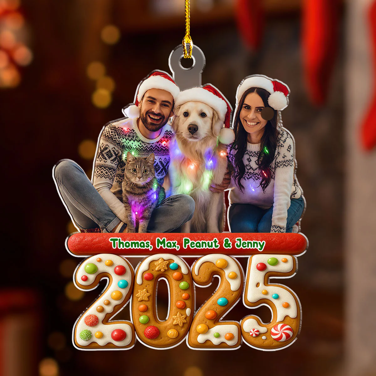 We And Our Dog Version 3 Photo - Personalized Custom Acrylic Ornament - Image 2