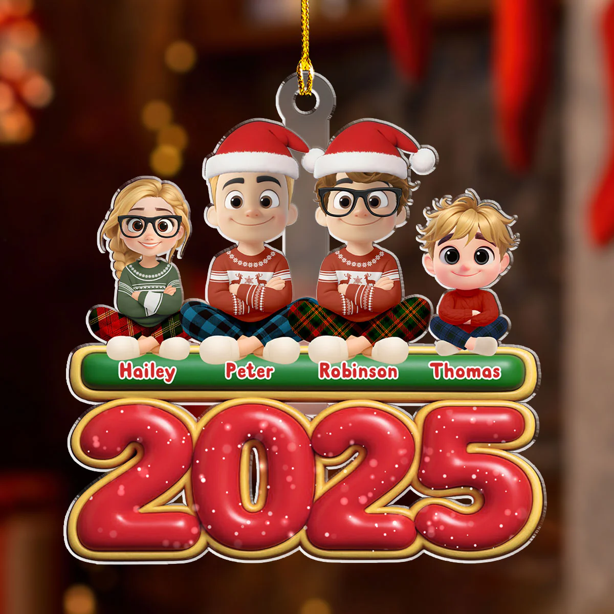 We And Our Kids Best Family - Personalized Custom Acrylic Ornament - Image 4