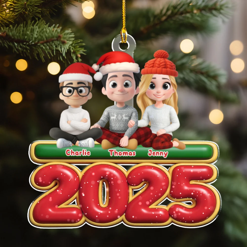 We And Our Kids Cat Version - Personalized Custom Acrylic Ornament - Image 7