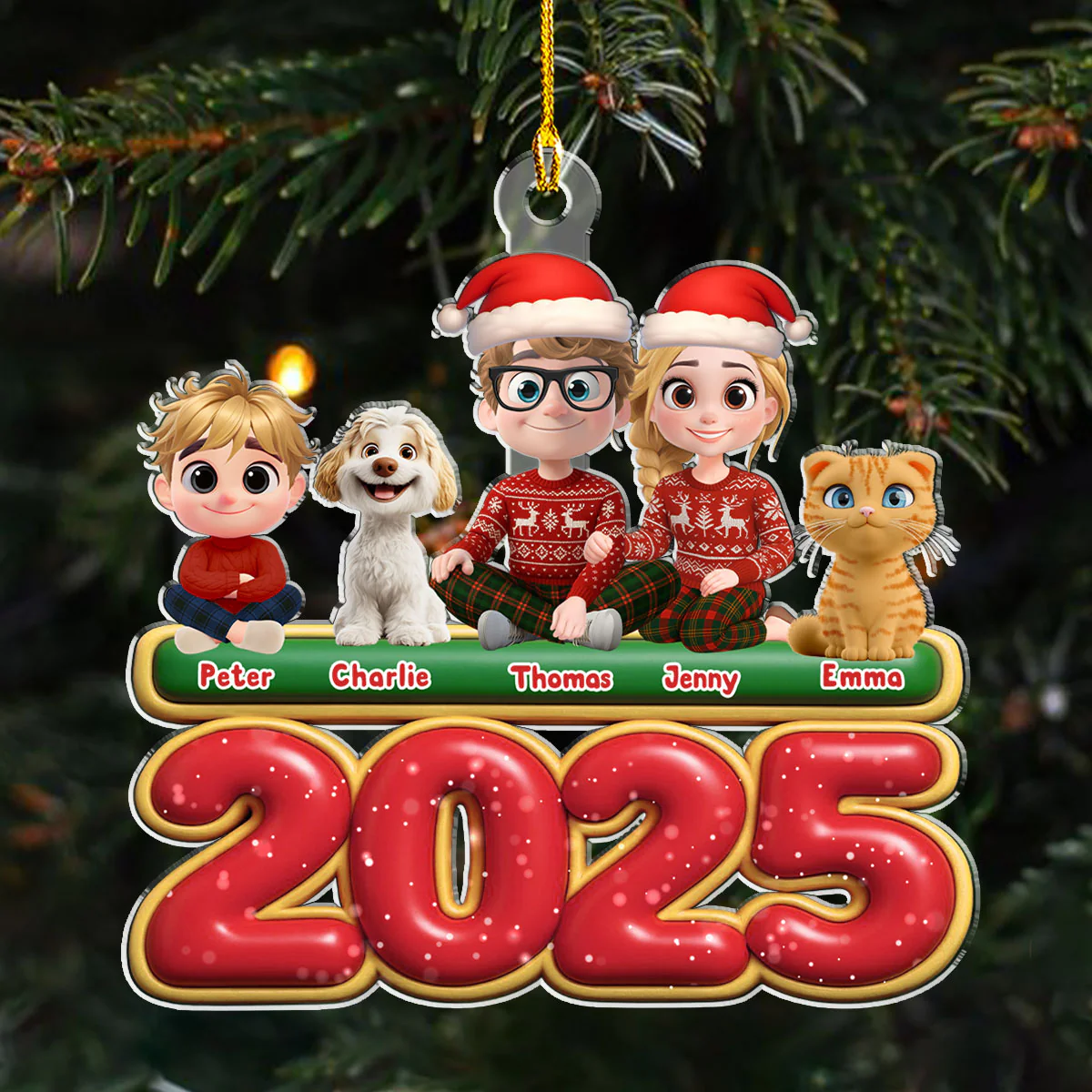 We And Our Kids Pet Version - Personalized Custom Acrylic Ornament - Image 3