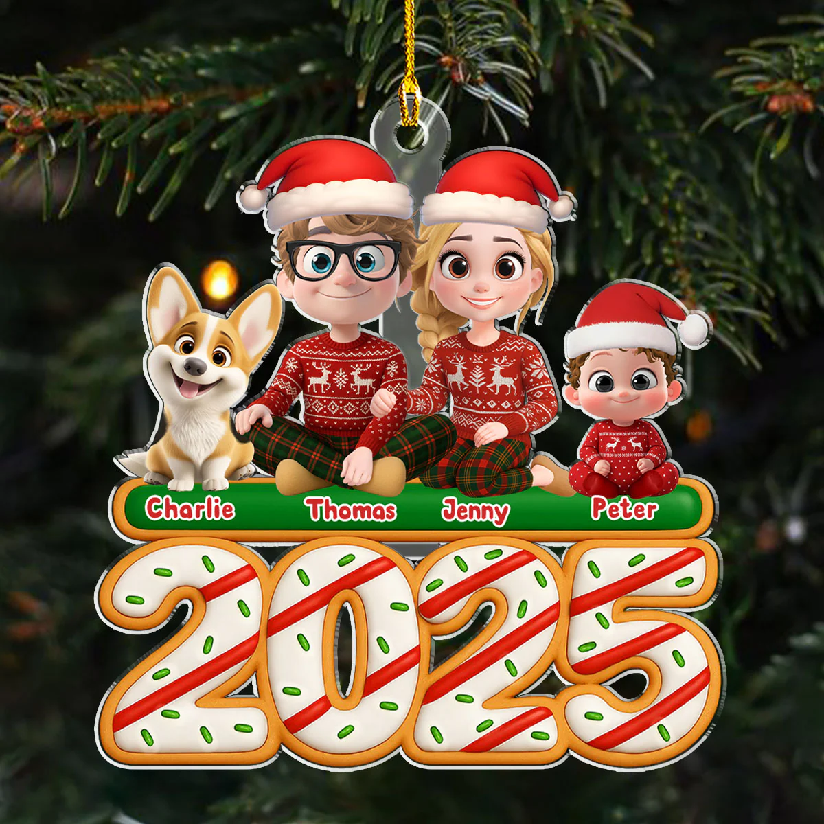 We And Our Kids Tree Cake - Personalized Custom Acrylic Ornament - Image 3