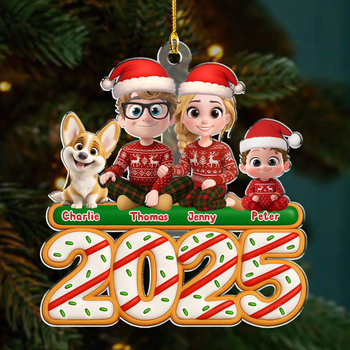 We And Our Kids Tree Cake - Personalized Custom Acrylic Ornament - Image 4