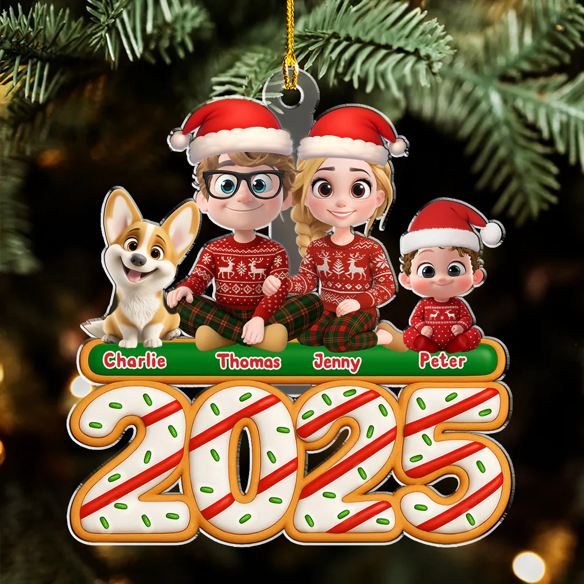 We And Our Kids Tree Cake - Personalized Custom Acrylic Ornament - Image 5