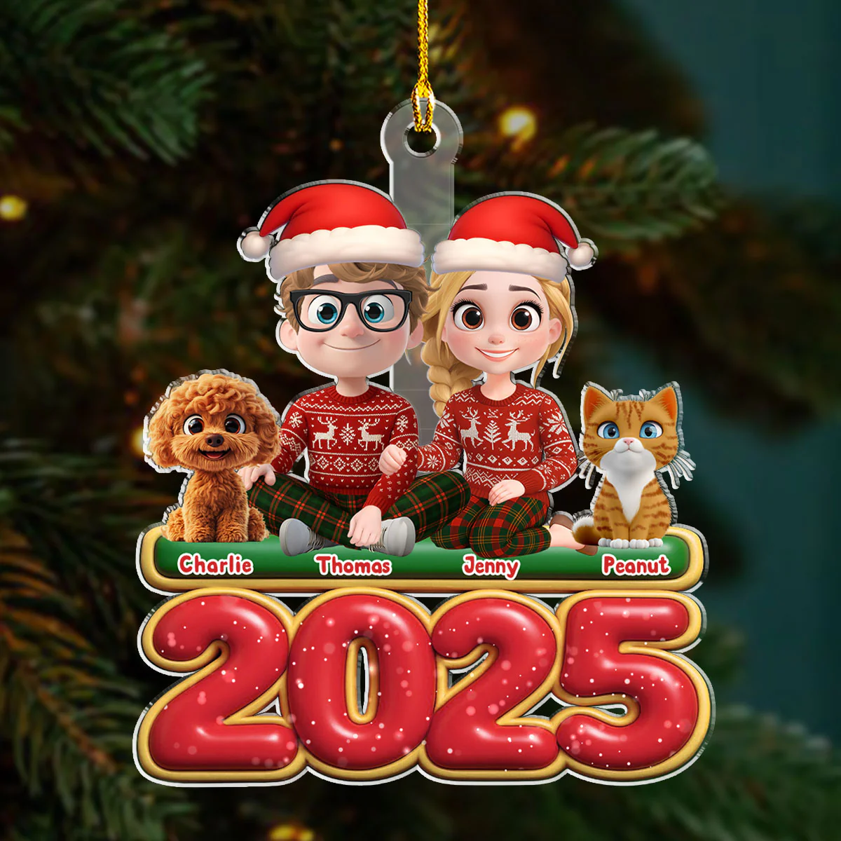 We And Our Pet - Personalized Custom Acrylic Ornament - Image 4