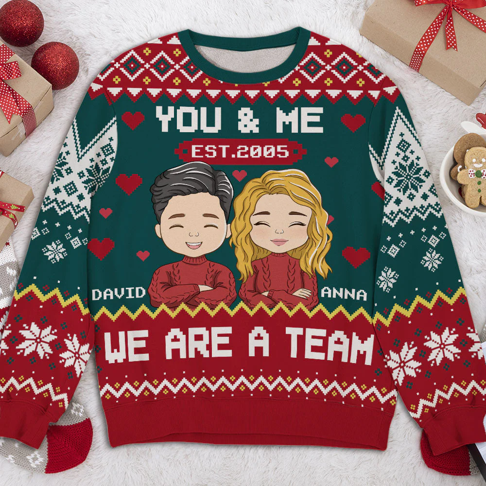We Are A Team - Personalized Custom All-Over-Print Sweatshirt - Image 4