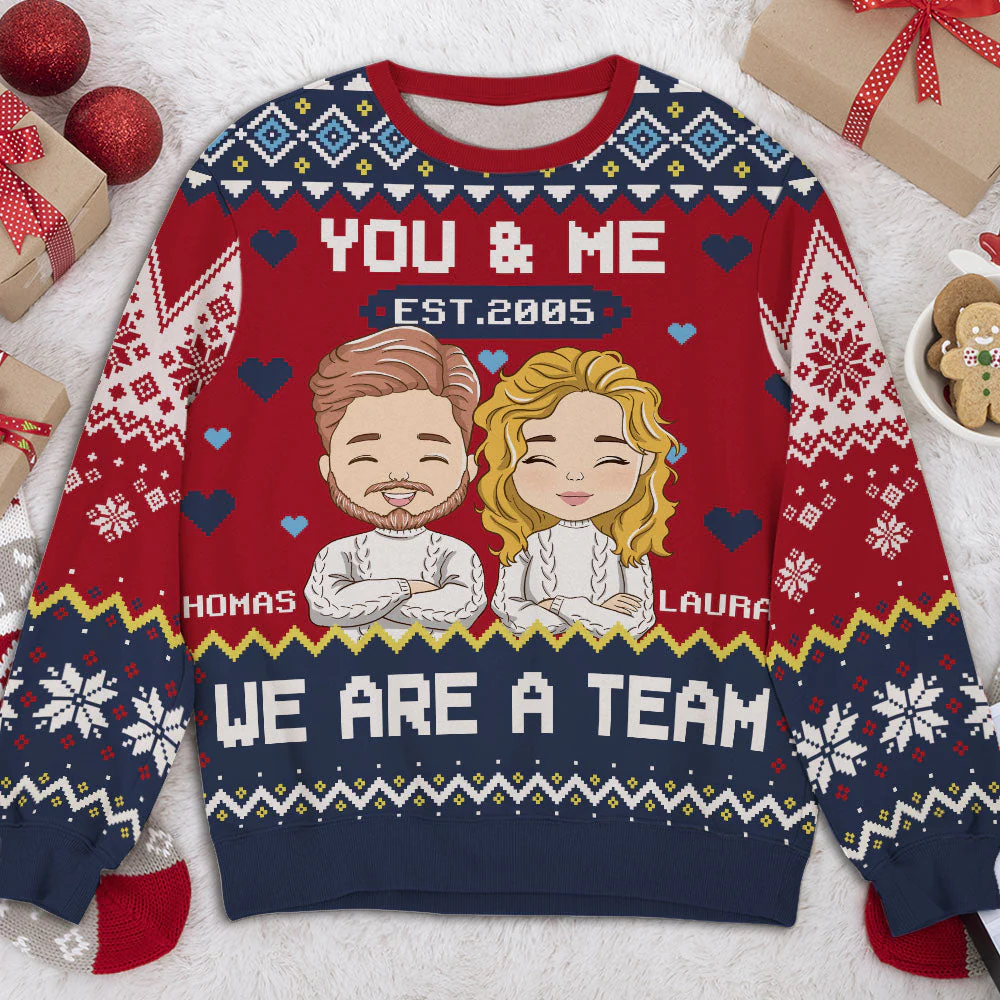 We Are A Team - Personalized Custom All-Over-Print Sweatshirt - Image 5